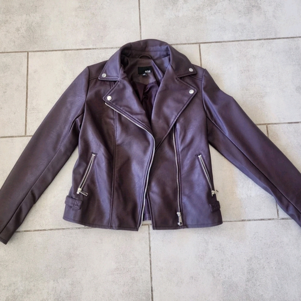 A.N.A. New Approach Jacket Adult Medium Maroon Moto Biker Pleather Womens Teens